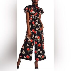 Voodoo Vixen Womens Black Red Floral Jumpsuit Dress Sz XXL 12/14